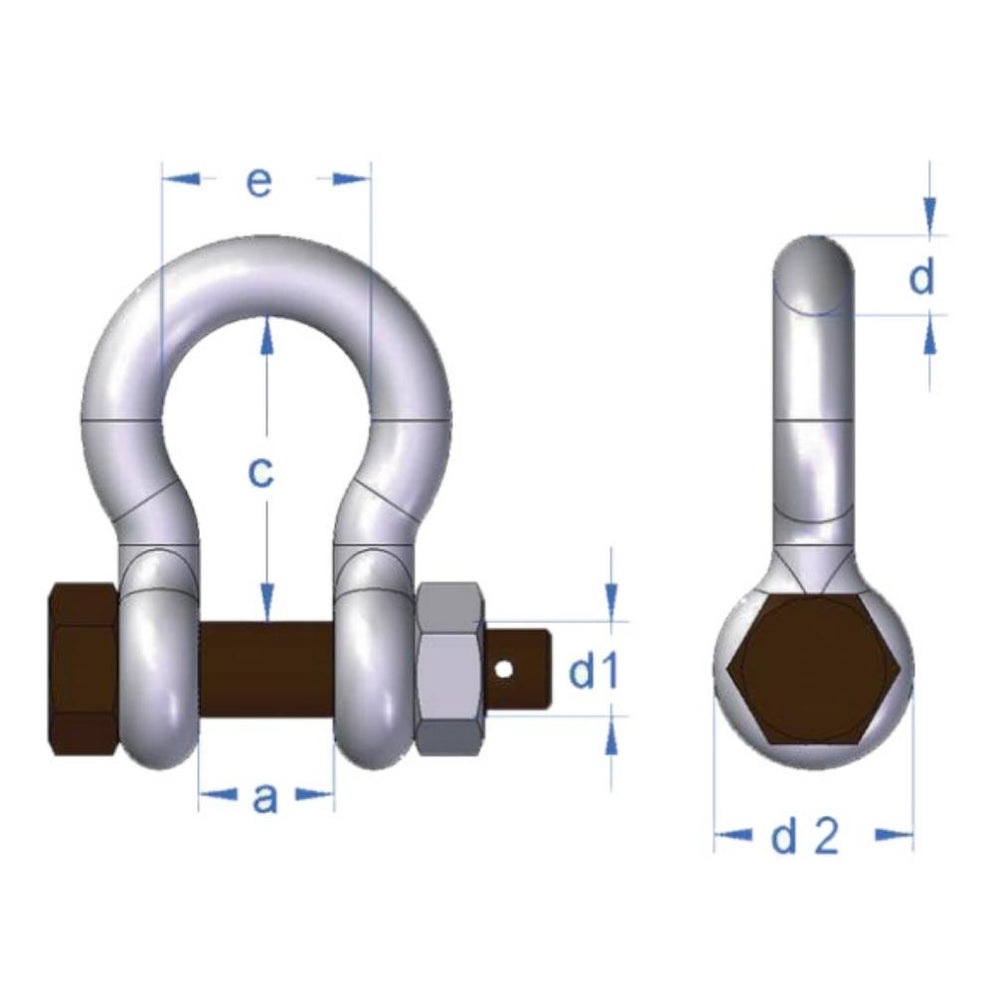 Gunnebo Industries ANJA Bow Shackle Type 855 Gr. 3 | Fk-marine.com ...